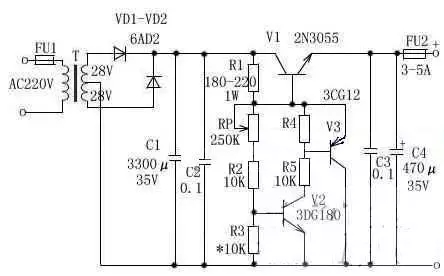 3～25V電壓可調穩壓電路圖